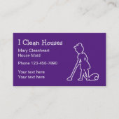 Eenvoudige Cute House Cleaning Service Visitekaartje (Voorkant)