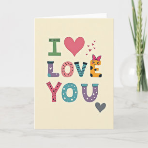 Eenvoudige Cute I Love You Kaart