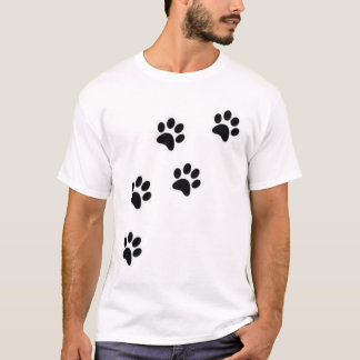 Eenvoudige Cute Kat Pootafdruk Minimalistisch Hond T-shirt