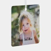 Eenvoudige Cute Kerst Foto en Script Tekst Metalen Ornament (Voorkant Rechts)