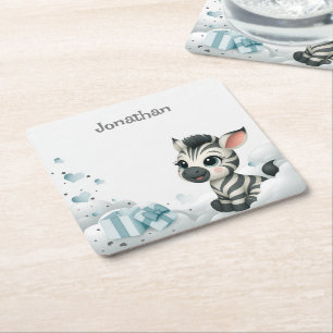 Eenvoudige cute kleine cartoon zebra onderzetter