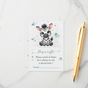 Eenvoudige cute kleine zebra baby shower informatiekaartje