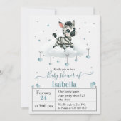 Eenvoudige cute kleine zebra baby shower kaart (Voorkant)