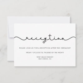 Eenvoudige cute lettertype huwelijksreceptiekaart kaart