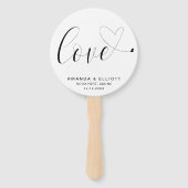 Eenvoudige Cute Liefde Hart Trouwen Handwaaier (Achterkant)