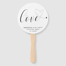 Eenvoudige Cute Liefde Hart Trouwen Handwaaier