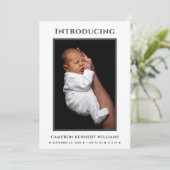 Eenvoudige Cute Newborn Custom Photo Hallo Baby Bi Aankondiging (Staand voorkant)