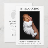 Eenvoudige Cute Newborn Custom Photo Hallo Baby Bi Aankondiging (Voorkant / Achterkant)