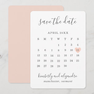 Eenvoudige Cute Peach Heart Agenda Bruiloft Save The Date