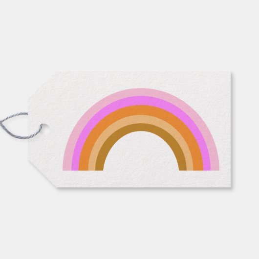 Eenvoudige Cute Retro Rainbow persoonlijke cadeaus Cadeaulabel (Achterkant Horizontaal)