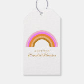 Eenvoudige Cute Retro Rainbow persoonlijke cadeaus Cadeaulabel (Voorkant)