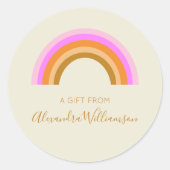 Eenvoudige Cute Retro Rainbow persoonlijke cadeaus Ronde Sticker (Voorkant)