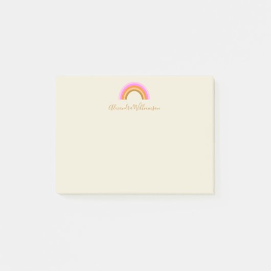 Eenvoudige Cute Retro Rainbow Persoonlijke scriptn Post-it® Notes (Voorkant)