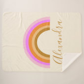 Eenvoudige Cute Retro Rainbow Persoonlijke scriptn Sherpa Deken (Voorkant (horizontaal))