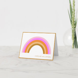 Eenvoudige Cute Retro Regenboog Gepersonaliseerde Notitiekaartje