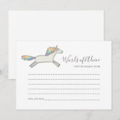 Eenvoudige Cute Unicorn Rainbow-woorden van advise Advieskaart (Voorkant / Achterkant)