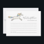 Eenvoudige Cute Unicorn Rainbow-woorden van advise Advieskaart<br><div class="desc">Pas deze prachtige,  stijlvolle Baby shower Words of Advice Kaart aan,  die is ontworpen met een unieke hand getrokken eenhoorn illustratie op een schone witte achtergrond.</div>