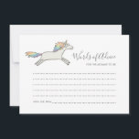 Eenvoudige Cute Unicorn Rainbow-woorden van advise Advieskaart<br><div class="desc">Pas deze prachtige,  stijlvolle Baby shower Words of Advice Kaart aan,  die is ontworpen met een unieke hand getrokken eenhoorn illustratie op een schone witte achtergrond.</div>