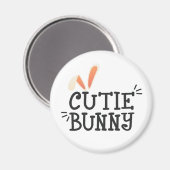 Eenvoudige Cutie Bunny Easter Typografie | Magneet (Voorkant / Achterkant)