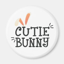 Eenvoudige Cutie Bunny Easter Typografie | Magneet