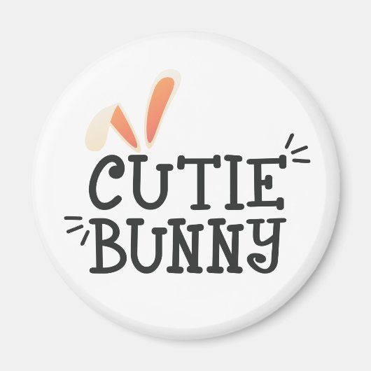Eenvoudige Cutie Bunny Easter Typografie | Magneet (Voorkant)