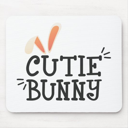 Eenvoudige Cutie Bunny Easter Typografie | Mousepa Muismat (Voorkant)