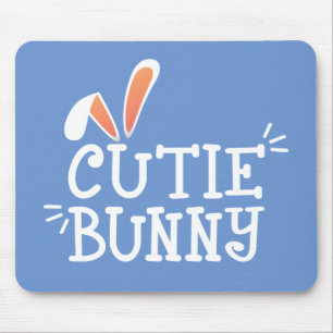 Eenvoudige Cutie Bunny Easter Typografie   Mousepa Muismat