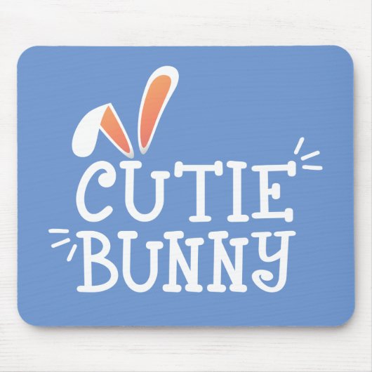 Eenvoudige Cutie Bunny Easter Typografie | Mousepa Muismat (Voorkant)