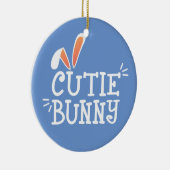 Eenvoudige Cutie Bunny Easter Typografie | ORNAMEN Keramisch Ornament (Rechts)