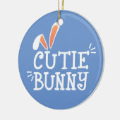 Eenvoudige Cutie Bunny Easter Typografie | ORNAMEN Keramisch Ornament (Links)