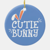 Eenvoudige Cutie Bunny Easter Typografie | ORNAMEN Keramisch Ornament (Achterkant)