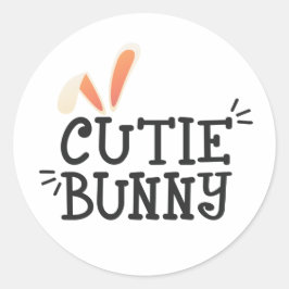 Eenvoudige Cutie Bunny Pasen Typograaf | Sticker S
