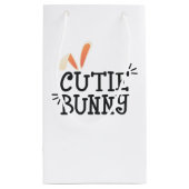 Eenvoudige Cutie Bunny Pasen Typografie | Cadeauta Klein Cadeauzakje (Achterkant)