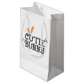 Eenvoudige Cutie Bunny Pasen Typografie | Cadeauta Klein Cadeauzakje (Voorkant Gekanteld)