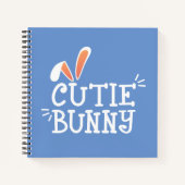 Eenvoudige Cutie Bunny Pasen Typografie | Notitieb Notitieboek (Voorkant)