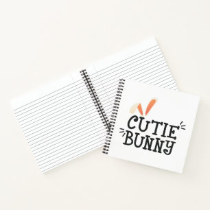 Eenvoudige Cutie Bunny Pasen Typografie   Notitieb Notitieboek