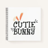 Eenvoudige Cutie Bunny Pasen Typografie | Notitieb Notitieboek (Voorkant)