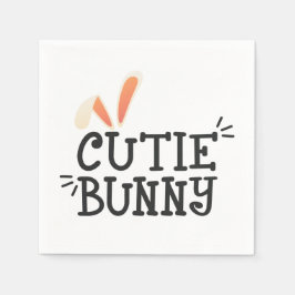Eenvoudige Cutie Bunny Pasen Typografie | Papieren Servet
