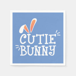 Eenvoudige Cutie Bunny Pasen Typografie | Papieren Servet