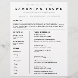 Eenvoudige cv-template moderne cv