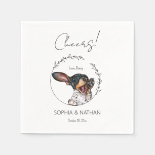 Eenvoudige Dachshund Hond Bruiloft Cocktail servet