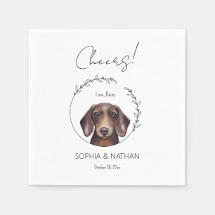 Eenvoudige Dachshund Hond Bruiloft Cocktail servet