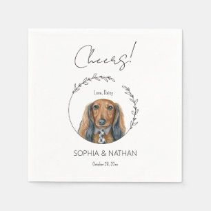 Eenvoudige Dachshund Hond Bruiloft Cocktail servet