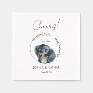 Eenvoudige Dachshund Hond Bruiloft Cocktail servet