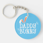 Eenvoudige Daddy Bunny Pasen Typografie | Button S Sleutelhanger (Voorkant)