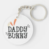 Eenvoudige Daddy Bunny Pasen Typografie | Button S Sleutelhanger (Achterkant)