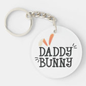Eenvoudige Daddy Bunny Pasen Typografie | Button S Sleutelhanger (Voorkant)