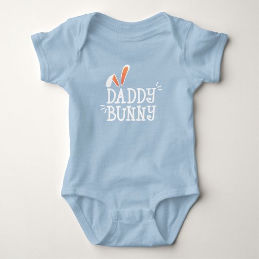 Eenvoudige Daddy Bunny Pasen Typografie | kostuum Romper (Voorkant)