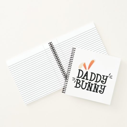 Eenvoudige Daddy Bunny Pasen Typografie | Notitieb Notitieboek (Binnen)