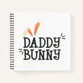 Eenvoudige Daddy Bunny Pasen Typografie | Notitieb Notitieboek (Voorkant)